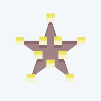 Icon Draw Star. related to Graphic Design Tools symbol. flat style. simple design editable. simple illustration. simple vector icons