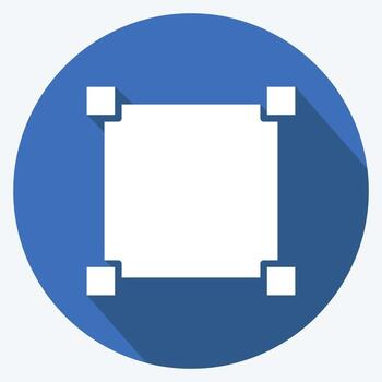 Icon Draw Square. related to Graphic Design Tools symbol. long shadow style. simple design editable. simple illustration. simple vector icons