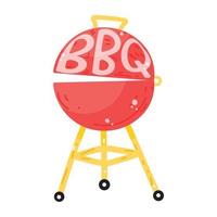 icono de etiqueta plana de moda de parrilla de barbacoa vector