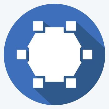 polígono de dibujo de icono. relacionado con el símbolo de herramientas de diseño gráfico. estilo de sombra larga. diseño simple editable. ilustración sencilla. iconos vectoriales simples vector