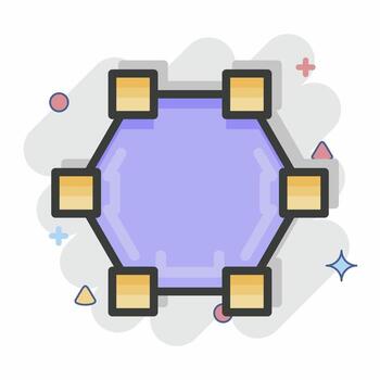 polígono de dibujo de icono. relacionado con el símbolo de herramientas de diseño gráfico. estilo cómico diseño simple editable. ilustración sencilla. iconos vectoriales simples vector