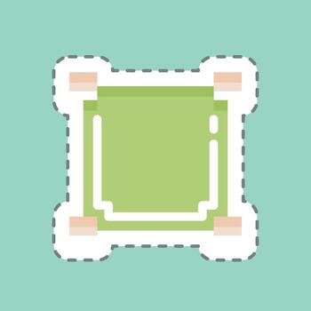 Sticker line cut Draw Square. related to Graphic Design Tools symbol. simple design editable. simple illustration. simple vector