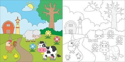coloring animal for kids activity vector