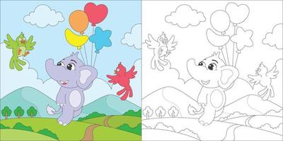 coloring animal for kids activity vector