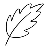 Vector leaf drawn by hand. Doodle illustration. Highlighted on a white background . Suitable for autumn design