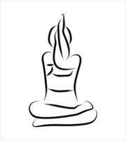 Line drawing of yoga vector