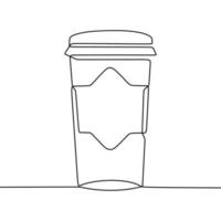 continuous line drawing of cup vector