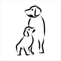 Line drawing of dog vector
