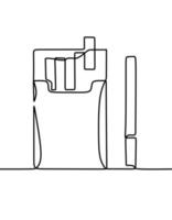 Continuous line drawing of cigarette vector