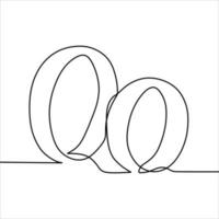 continuous line drawing of ring vector