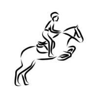 line drawing of horseman vector