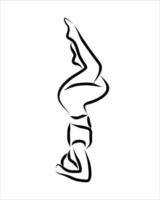 Line drawing of yoga vector