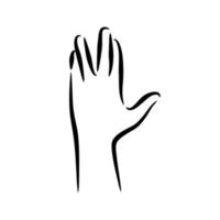 Line drawing of hand gesture vector