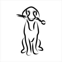 Line drawing of dog vector