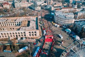 Nova Poshta Kyiv Half Marathon. Aerial view. photo