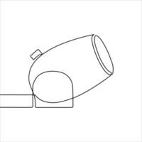 continuous line drawing on canon vector