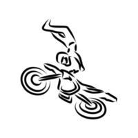 line drawing of dirt bike vector