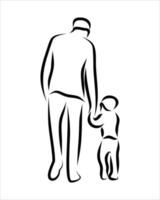 Line drawing of family vector