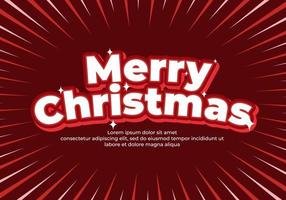 Dark red color of Merry Christmas text design vector