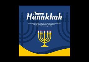 diseño de banner de anuncios de redes sociales de evento de hanukkah vector