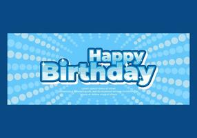 color azul del efecto de texto de feliz cumpleaños vector