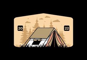 Double layer tent flat illustration badge design