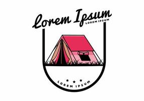 Double layer tent flat illustration badge design vector