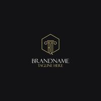 BQ monogram initials design for legal, lawyer, attorney and law firm logo vector