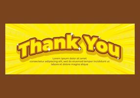 Yellow color of Thank You sign text design vector