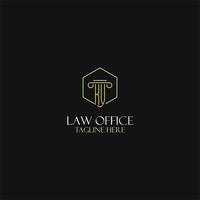 KV monogram initials design for legal, lawyer, attorney and law firm logo vector