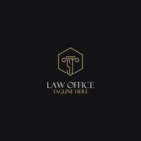 SI monogram initials design for legal, lawyer, attorney and law firm logo vector