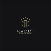 LV monogram initials design for legal, lawyer, attorney and law firm logo vector