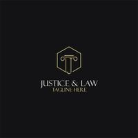 LT monogram initials design for legal, lawyer, attorney and law firm logo vector