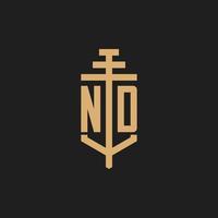 ND initial logo monogram with pillar icon design vector