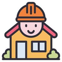 vector de icono de línea de ingeniería, hogar