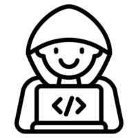 programmer icon line vector illustration