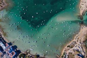 Beautiful turquoise bay at Formentera, aerial view. photo