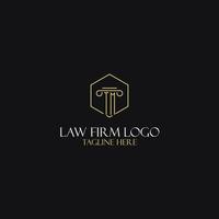 TM monogram initials design for legal, lawyer, attorney and law firm logo vector
