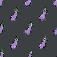 Seamless eggplant pattern. Colored seamless doodle pattern with eggplant icons vector
