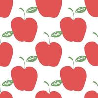 Seamless apple pattern. Colored seamless doodle pattern with red apples vector