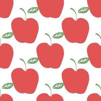 Seamless apple pattern. Colored seamless doodle pattern with red apples vector