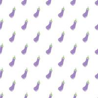 Seamless eggplant pattern. Colored seamless doodle pattern with eggplant icons vector