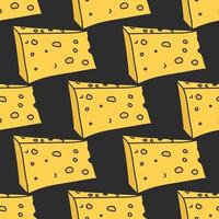 seamless cheese pattern. Doodle vector pattern with cheese icons. Colored cheese background