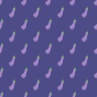 Seamless eggplant pattern. Colored seamless doodle pattern with eggplant icons vector