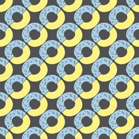 seamless donut pattern. Doodle vector pattern with donut icons. Colored donut background