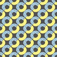 seamless donut pattern. Doodle vector pattern with donut icons. Colored donut background