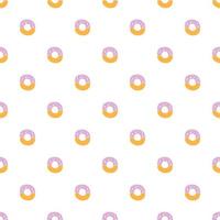 patrón de rosquilla sin costuras. patrón de vector de garabato con iconos de donut. fondo de donas de colores