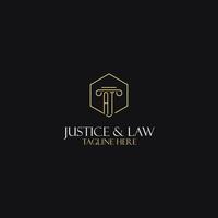 AT monogram initials design for legal, lawyer, attorney and law firm logo vector