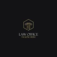 FV monogram initials design for legal, lawyer, attorney and law firm logo vector