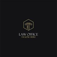 KI monogram initials design for legal, lawyer, attorney and law firm logo vector